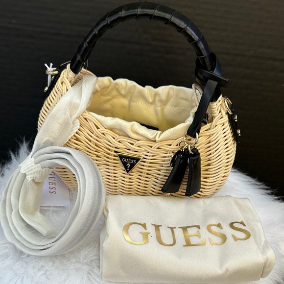 New GUESS Sveiney Straw Mini Shoulder Bag - Picture 6 of 11